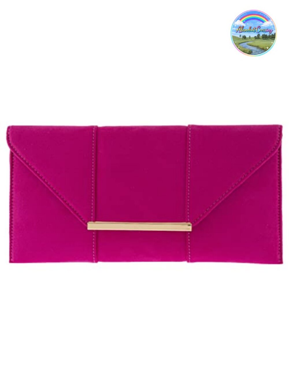 Faux Microsuede Envelope Clutch Evening Bag with Detachable Chain